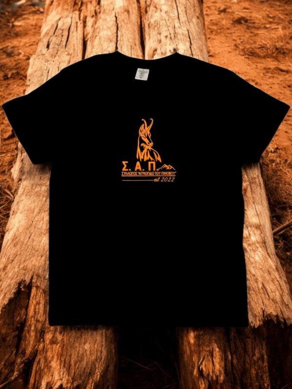 T-Shirt "ΣΑΠ" - Μαύρο με πορτοκαλί