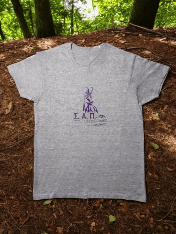 T-Shirt "ΣΑΠ" - Γκρι με μωβ