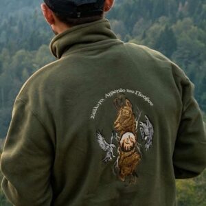 Fleece κεντητό – Χρώμα Χακί
